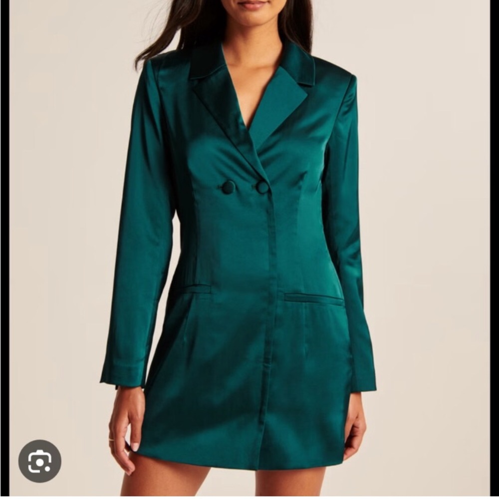 Abercrombie & Fitch Green Satin Mini Dress NWT